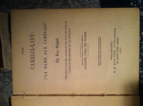 La Dama de Las Camelias (Hardcover, 1857, E. J. Hincken)