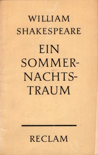 Ein Sommernachtstraum (German language, 1962, Philipp Reclam jun. Stuttgart)