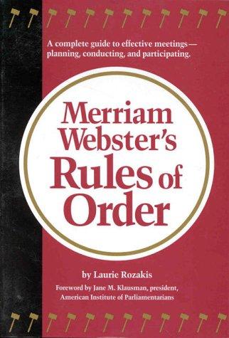 Merriam-Webster's Rules of Order (Paperback, 1997, Merriam-Webster, Hi Marketing)